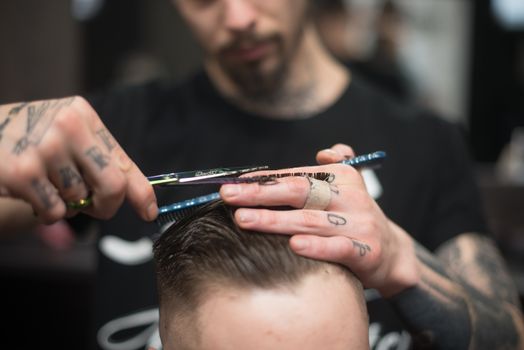 Barberské nůžky 6,5" Damascus